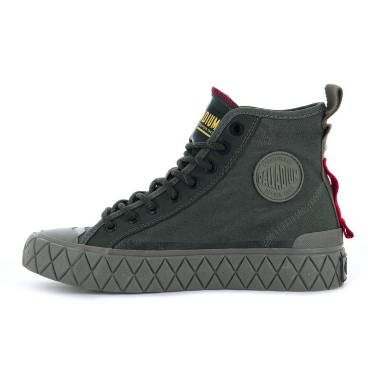 Baskets Palladium Palla Ace Supply Mid High Tops Femme Vert | FR YVB841S